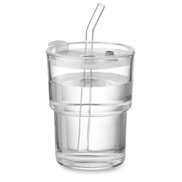 Glass Tumbler with Removable Straw
